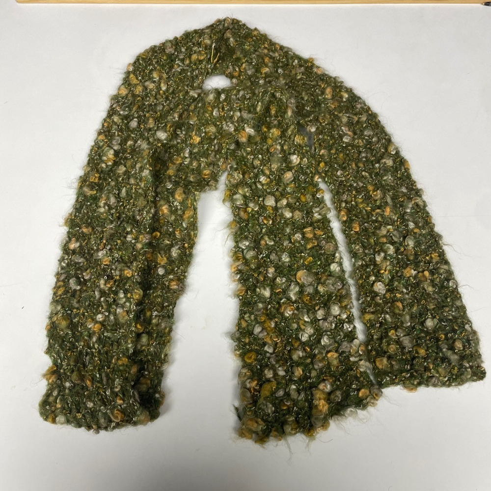 Chunky Knit Scarf Green Boho‎ Textured Cozy Warm Cottage Gremlin Goblin Fairy